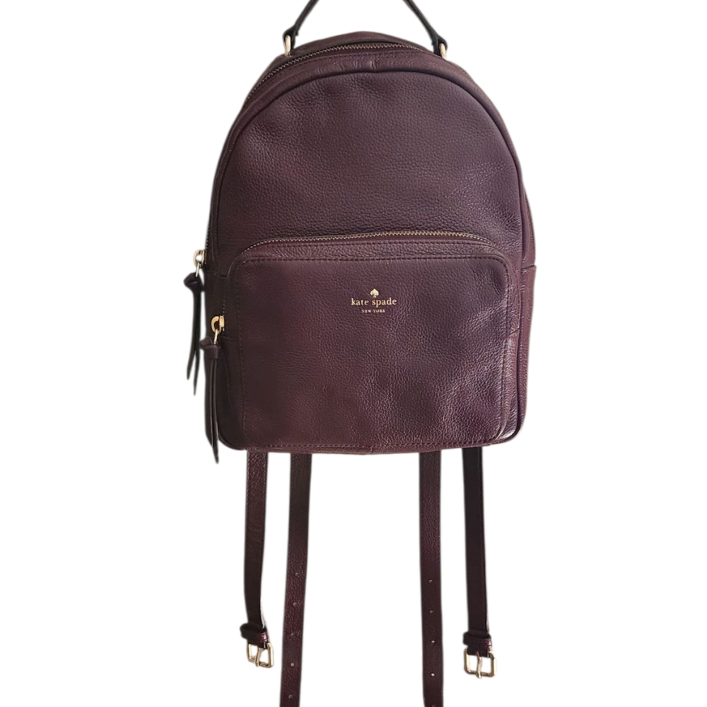 Kate Spade Plum Leather Backpack - Picture 3 of 3